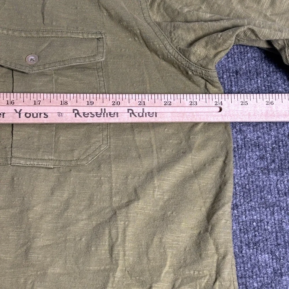 Woolrich Shirt Mens XL Olive Green Short Sleeve Button Front‎ Cotton Pockets - Picture 14 of 15